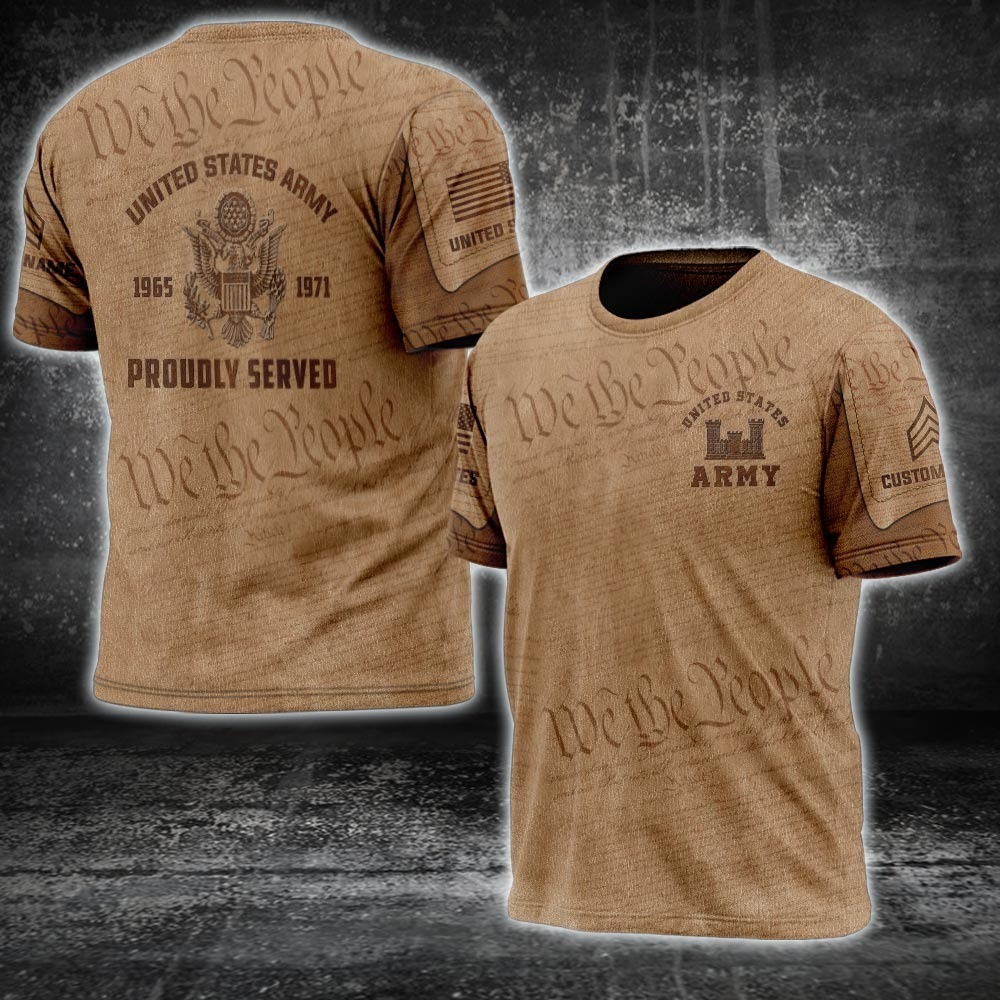 Custom US Army Branch Shirt Proudly Served Army T-Shirt We The People Merch Gifts For Men Custom US Army Branch Shirt Proudly Served Army T-Shirt We The People Merch Gifts For Men