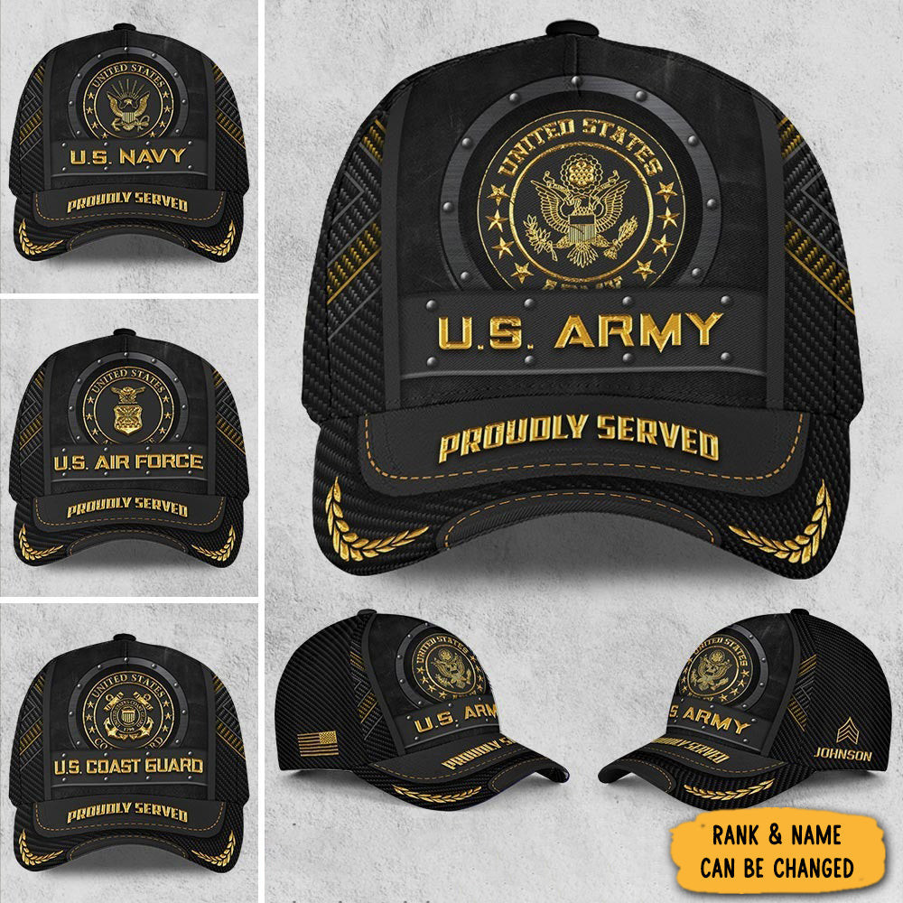 Custom US Army Hat Proudly Served United States US Army Baseball Cap Gifts For Veterans Custom US Army Hat Proudly Served United States US Army Baseball Cap Gifts For Veterans