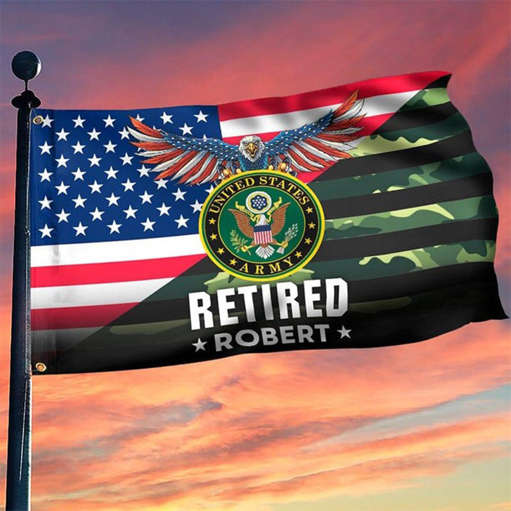 Custom US Army Retired Flag Patriotic Eagle Camo And American Flag Gifts For Retired Military Custom US Army Retired Flag Patriotic Eagle Camo And American Flag Gifts For Retired Military