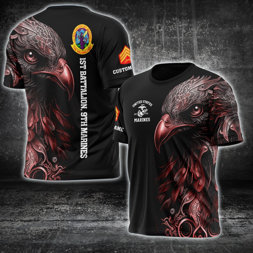 Custom US Marine Battalion Shirt IST Battalion 9th Marines Eagle T-Shirt Gifts For Marine Custom US Marine Battalion Shirt IST Battalion 9th Marines Eagle T-Shirt Gifts For Marine