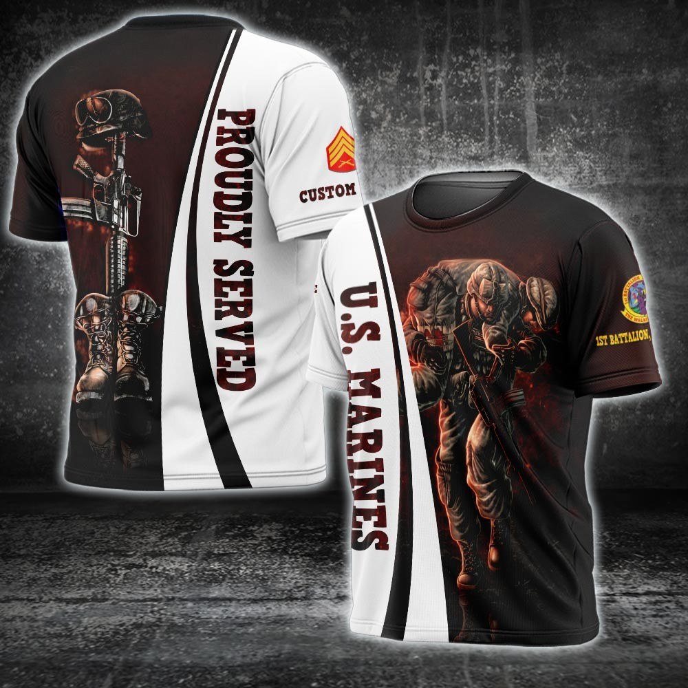 Custom US Marine Battalion Shirt Proudly Served Military T-Shirt Gifts For Marine Custom US Marine Battalion Shirt Proudly Served Military T-Shirt Gifts For Marine