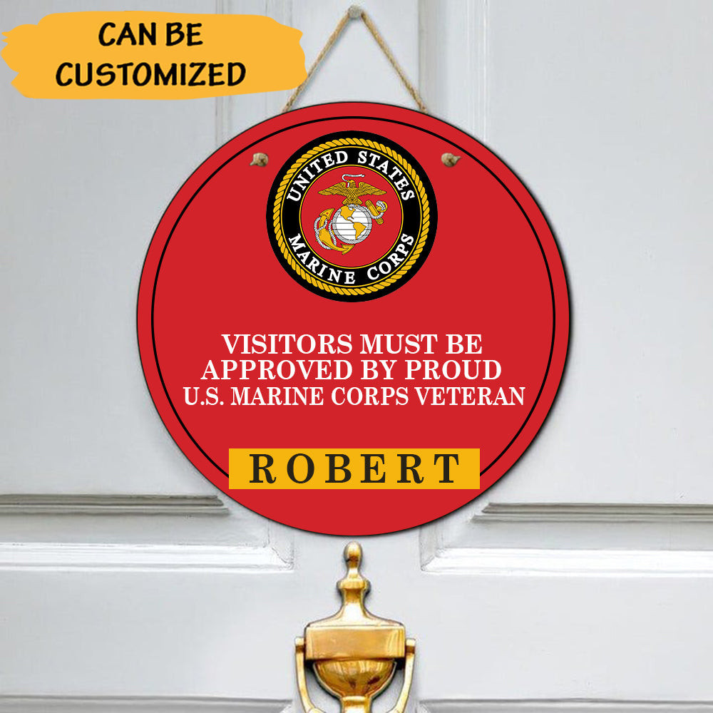 Custom U.S Marine Corps Veteran Door Sign Patriotic Proud USMC Veteran Home Decorations Custom U.S Marine Corps Veteran Door Sign Patriotic Proud USMC Veteran Home Decorations