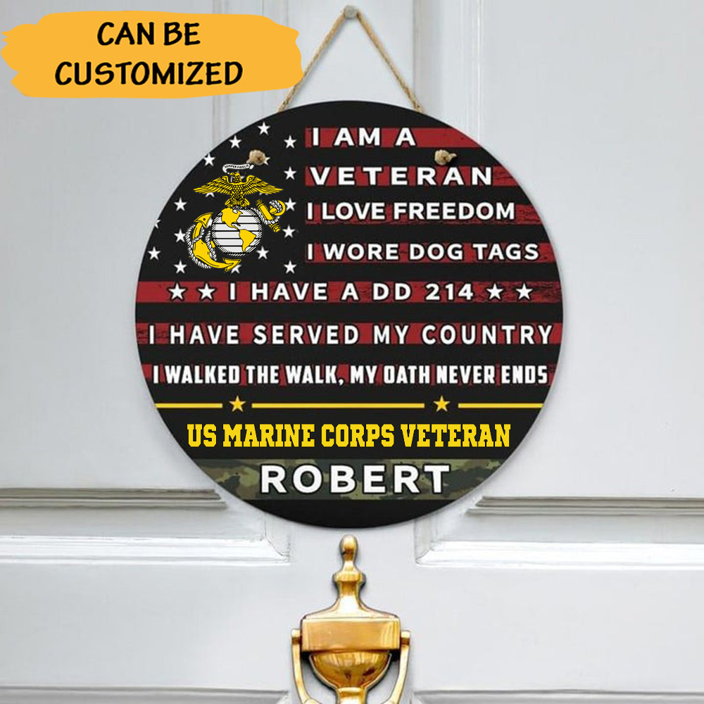 Custom US Marine Corps Veteran Door Sign Patriotic USMC Veteran Home Decor Custom US Marine Corps Veteran Door Sign Patriotic USMC Veteran Home Decor