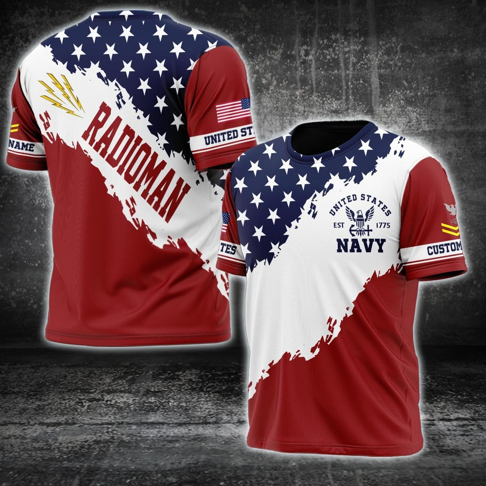 Custom US Navy Rating Shirt Radioman Navy Tee Shirt Patriotic Clothing Gifts For Dad Custom US Navy Rating Shirt Radioman Navy Tee Shirt Patriotic Clothing Gifts For Dad