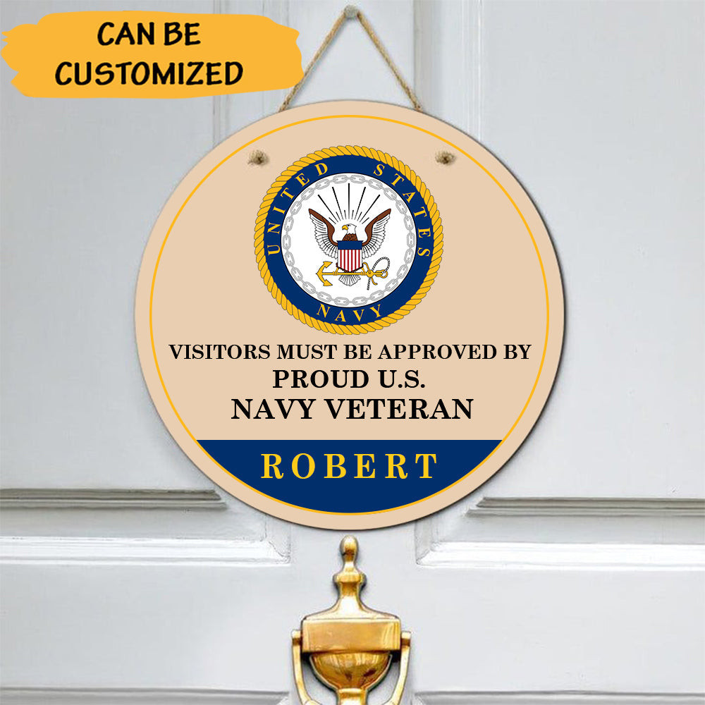 Custom US Navy Veteran Door Sign Proud Served USN Veteran Home Decor Gifts For Him Custom US Navy Veteran Door Sign Proud Served USN Veteran Home Decor Gifts For Him