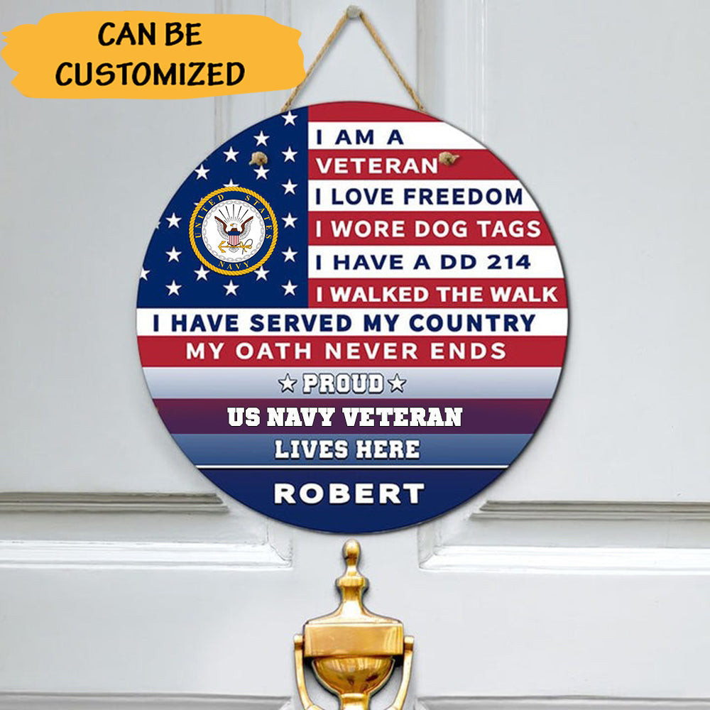 Custom US Navy Veteran Lives Here Door Sign Patriotic USN Navy Veteran Decor Gift Ideas Custom US Navy Veteran Lives Here Door Sign Patriotic USN Navy Veteran Decor Gift Ideas