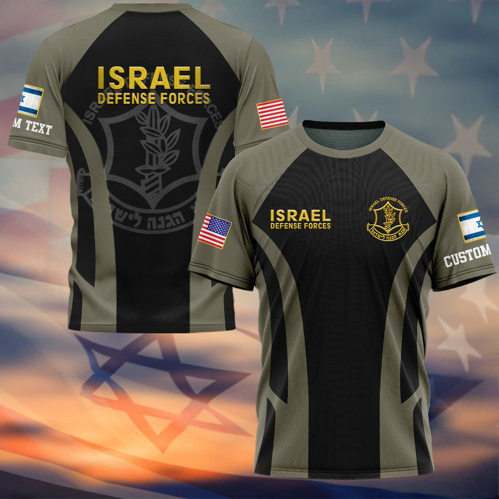 Custom USA I Stand With Israel T-Shirt Idf Shirt American Support Israel Clothing