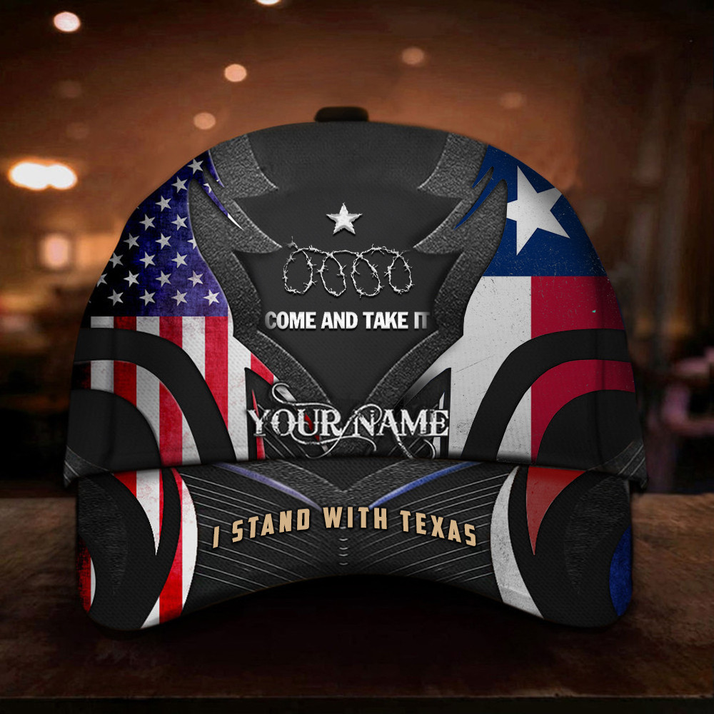 Custom USA I Stand With Texas Hat Come And Take It Razor Wire Hat American And Texas Flag Cap Custom USA I Stand With Texas Hat Come And Take It Razor Wire Hat American And Texas Flag Cap