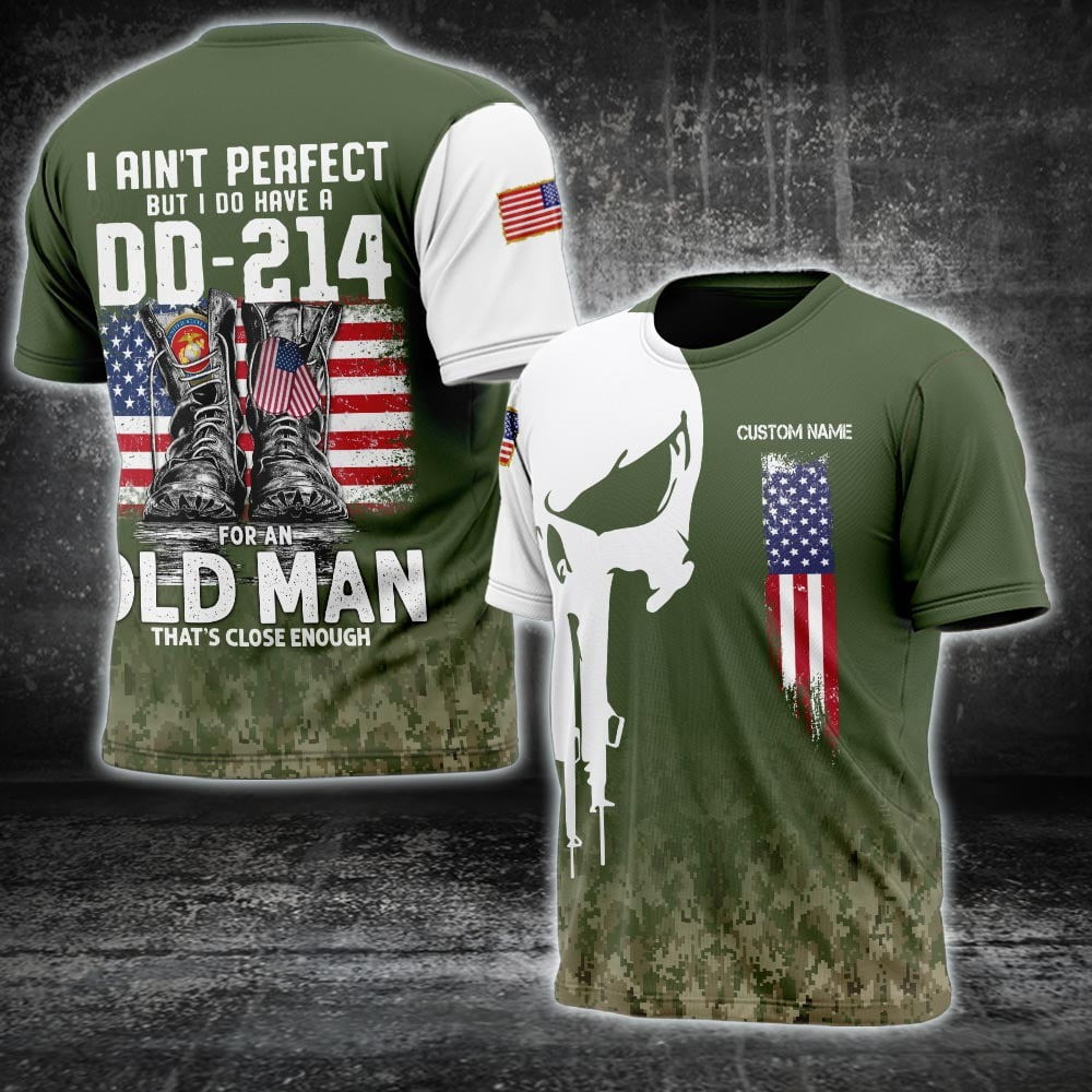 Custom USMC I Ain't Perfect But I Do Have A DD-214 T-Shirt Marine Corps Veteran Shirts Custom USMC I Ain't Perfect But I Do Have A DD-214 T-Shirt Marine Corps Veteran Shirts