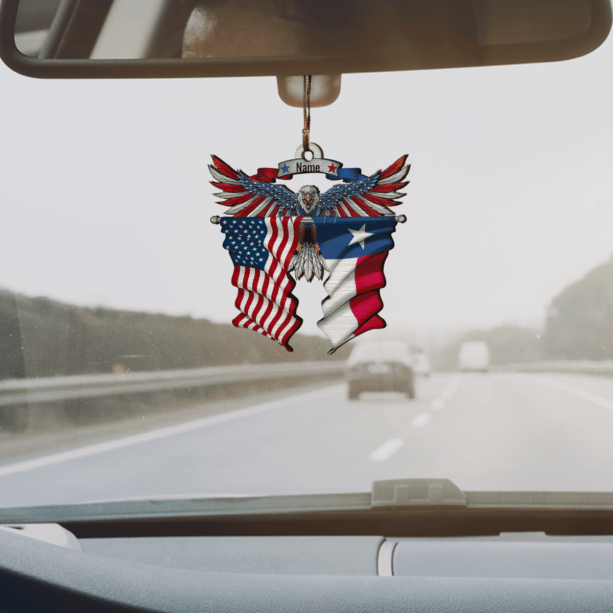 Customized Eagle American With Texas Flag Ornament Patriotic Texas Christmas Ornament Gifts