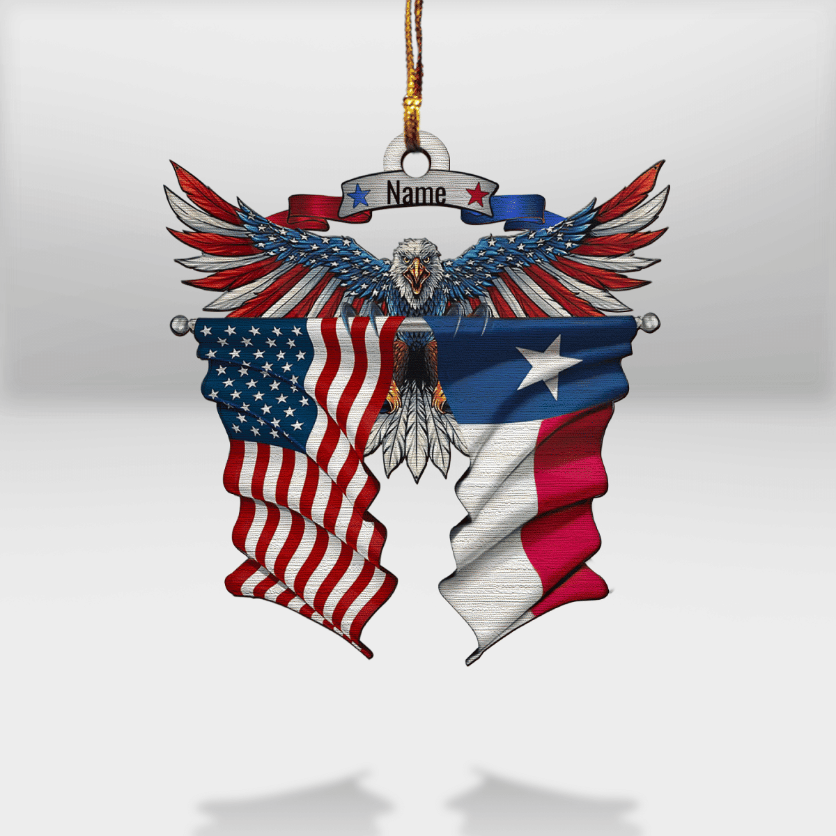 Customized Eagle American With Texas Flag Ornament Patriotic Texas Christmas Ornament Gifts Customized Eagle American With Texas Flag Ornament Patriotic Texas Christmas Ornament Gifts