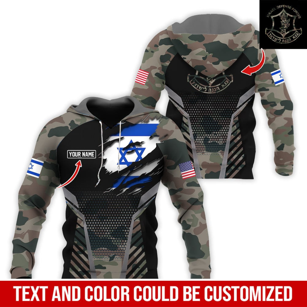 Customized Israel Defense Forces Camo Hoodie Support Israel Sweatshirt Hooded Merch Customized Israel Defense Forces Camo Hoodie Support Israel Sweatshirt Hooded Merch