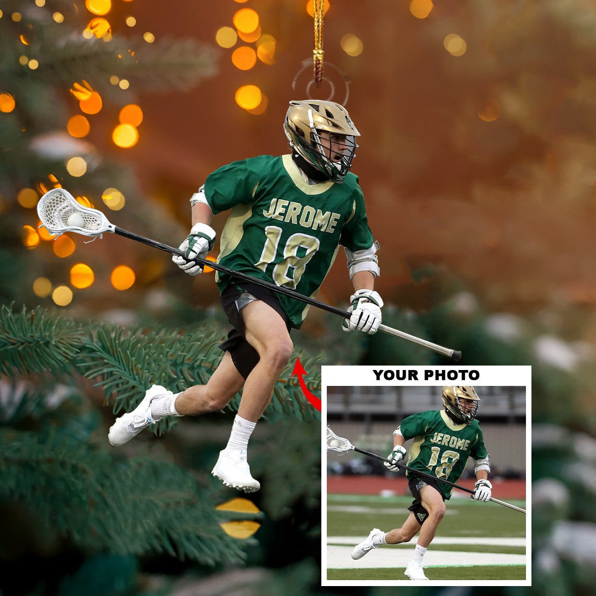 Customized Photo Lacrosse Ornament Image Christmas Ornament Gift For Lacrosse Lovers Customized Photo Lacrosse Ornament Image Christmas Ornament Gift For Lacrosse Lovers
