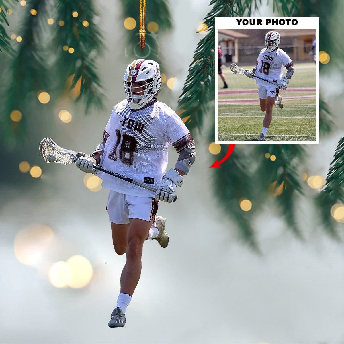 Customized Photo Lacrosse Ornament Image Christmas Ornament Gift For Lacrosse Lovers Customized Photo Lacrosse Ornament Image Christmas Ornament Gift For Lacrosse Lovers