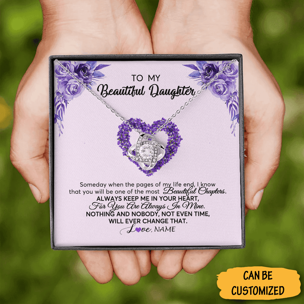 Customized To My Beautiful Daughter Love Knot Necklace Love Mom To My Daughter Necklace From Mom Dad Customized To My Beautiful Daughter Love Knot Necklace Love Mom To My Daughter Necklace From Mom Dad