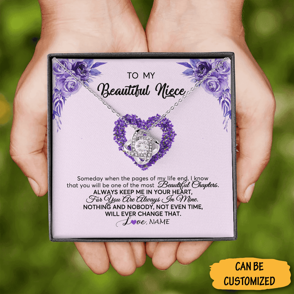 Customized To My Beautiful Niece Love Knot Necklace Jewellery Silver Knot Necklace Aunt To Niece Gifts Customized To My Beautiful Niece Love Knot Necklace Jewellery Silver Knot Necklace Aunt To Niece Gifts