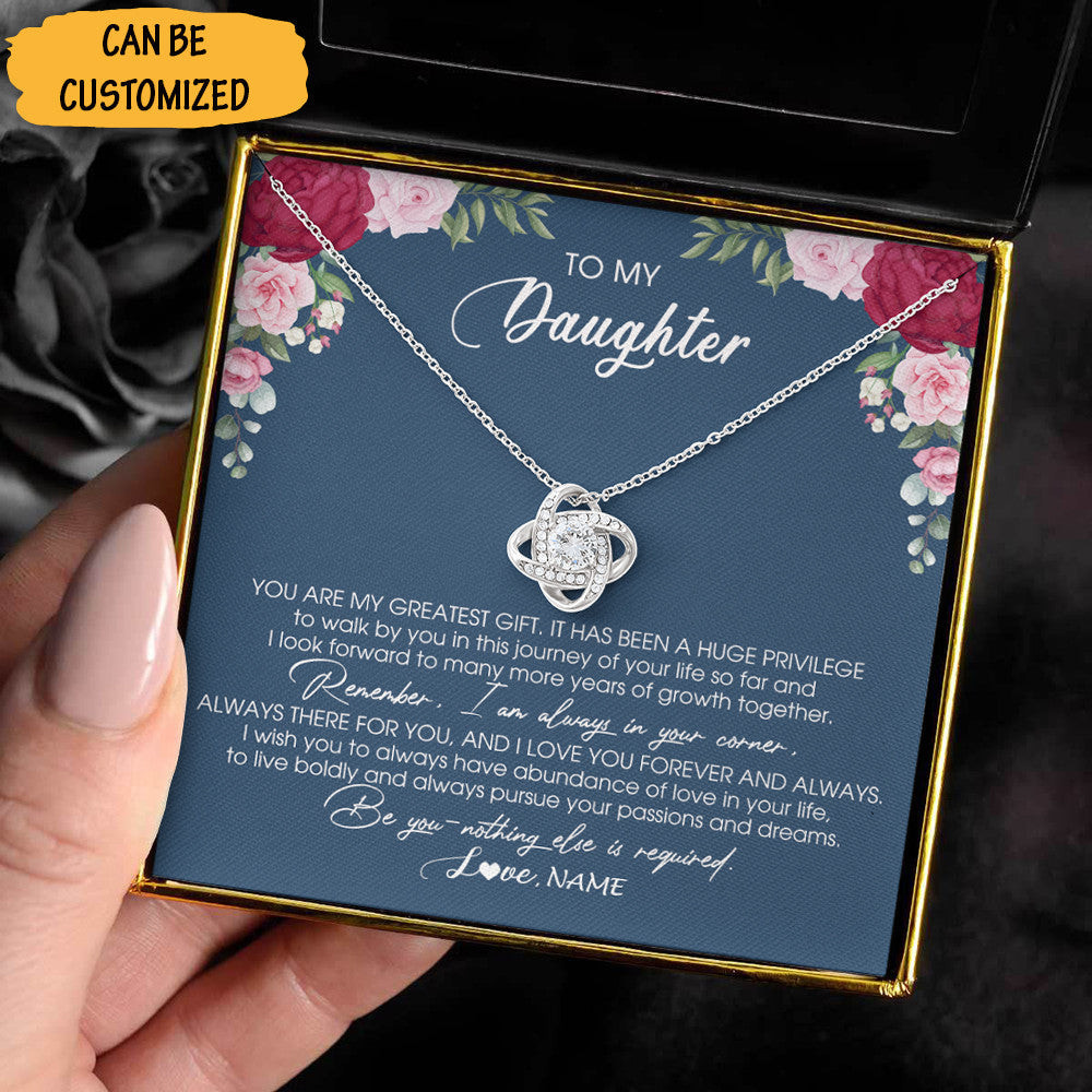 Customized To My Daughter Necklace Sterling Silver Love Knot Necklace Thoughtful Gifts For Daughters Customized To My Daughter Necklace Sterling Silver Love Knot Necklace Thoughtful Gifts For Daughters