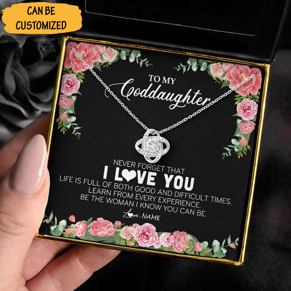 Customized To My Goddaughter Love Knot Silver Necklace Goddaughter Jewelry Gifts For Christmas Ideas Customized To My Goddaughter Love Knot Silver Necklace Goddaughter Jewelry Gifts For Christmas Ideas