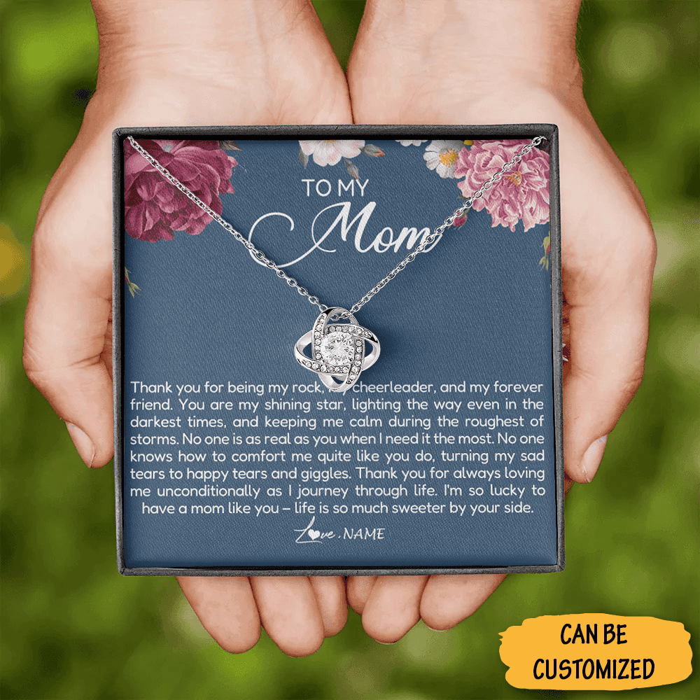 Customized To My Mom Love Knot Necklace Love Knot Pendant Necklace Mother's Day Thank You Mom For Gift Customized To My Mom Love Knot Necklace Love Knot Pendant Necklace Mother's Day Thank You Mom For Gift