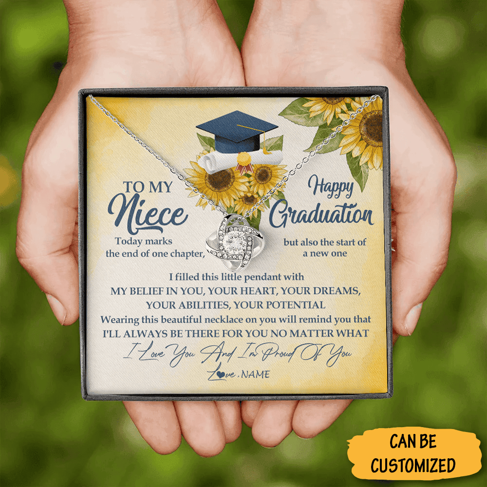 Customized To My Niece Happy Graduation Love Knot Necklace Love Knot Pendant Necklace Graduation Gift For Niece Customized To My Niece Happy Graduation Love Knot Necklace Love Knot Pendant Necklace Graduation Gift For Niece