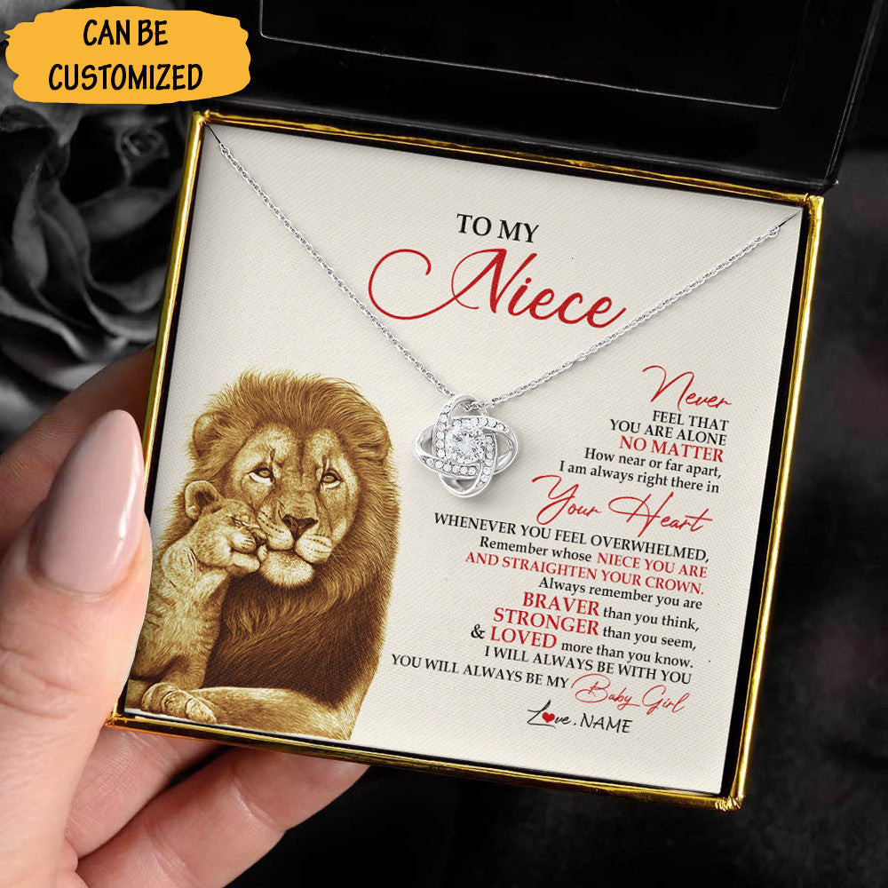 Customized To My Niece Love Knot Necklace Silver Straighten Your Crown Necklace Niece Jewellery For Her Customized To My Niece Love Knot Necklace Silver Straighten Your Crown Necklace Niece Jewellery For Her