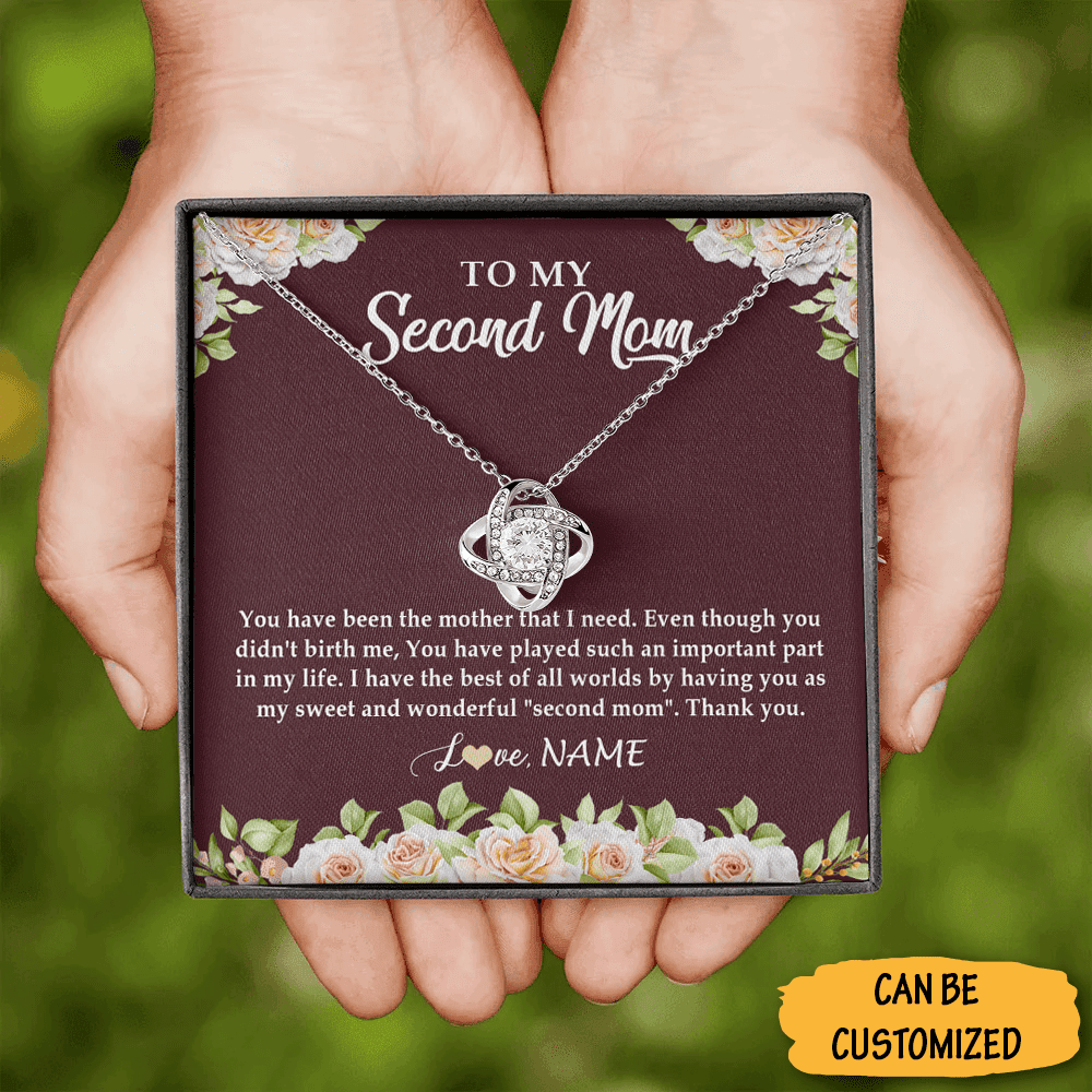 Customized To My Second Mom Love Knot Necklace Last Second Mom Mother's Day Gifts Necklace Jewellery Customized To My Second Mom Love Knot Necklace Last Second Mom Mother's Day Gifts Necklace Jewellery
