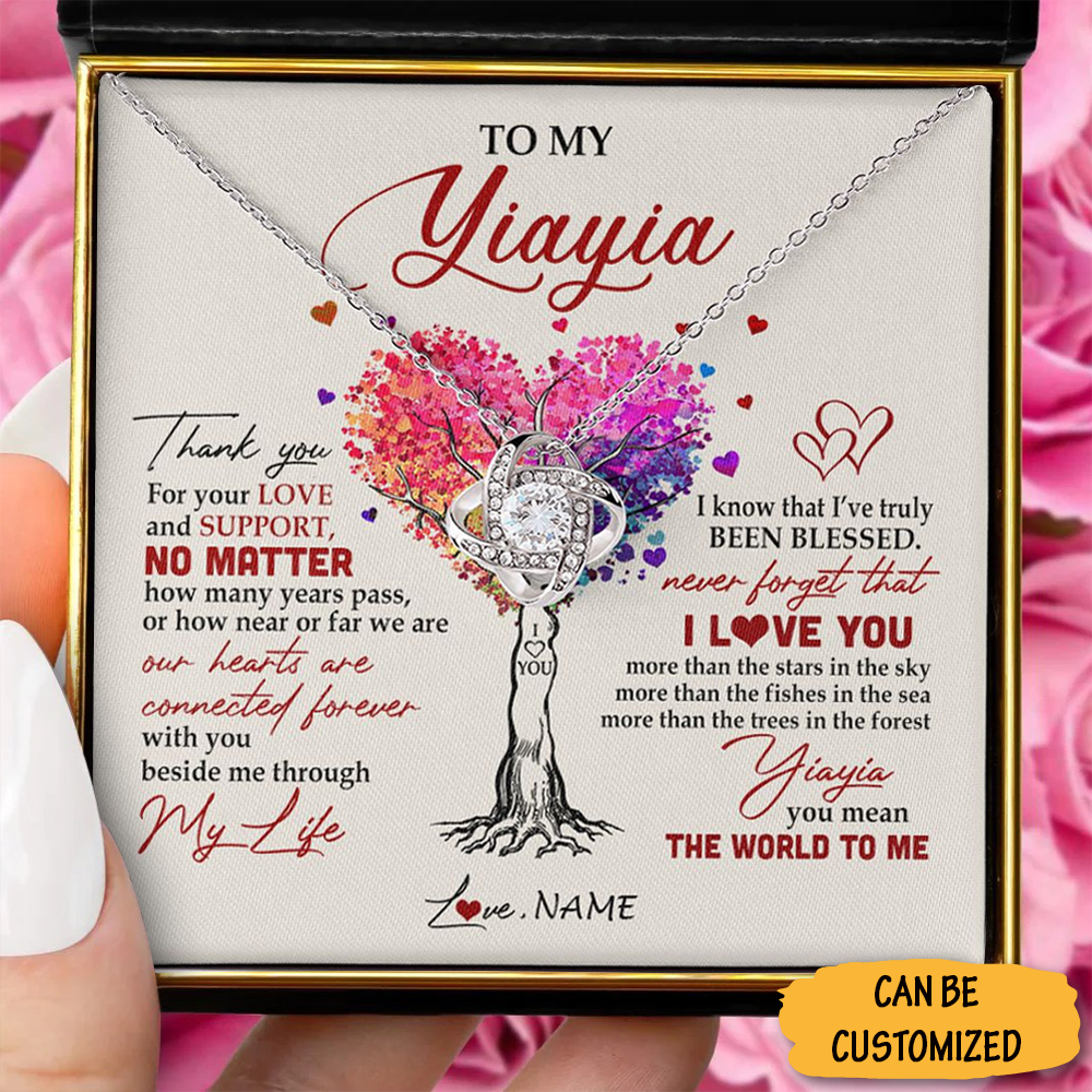 Customized To My Yiayia Necklace Silver Love Knot Necklace For Greek Grandmother Yiayia Christmas Gifts Customized To My Yiayia Necklace Silver Love Knot Necklace For Greek Grandmother Yiayia Christmas Gifts