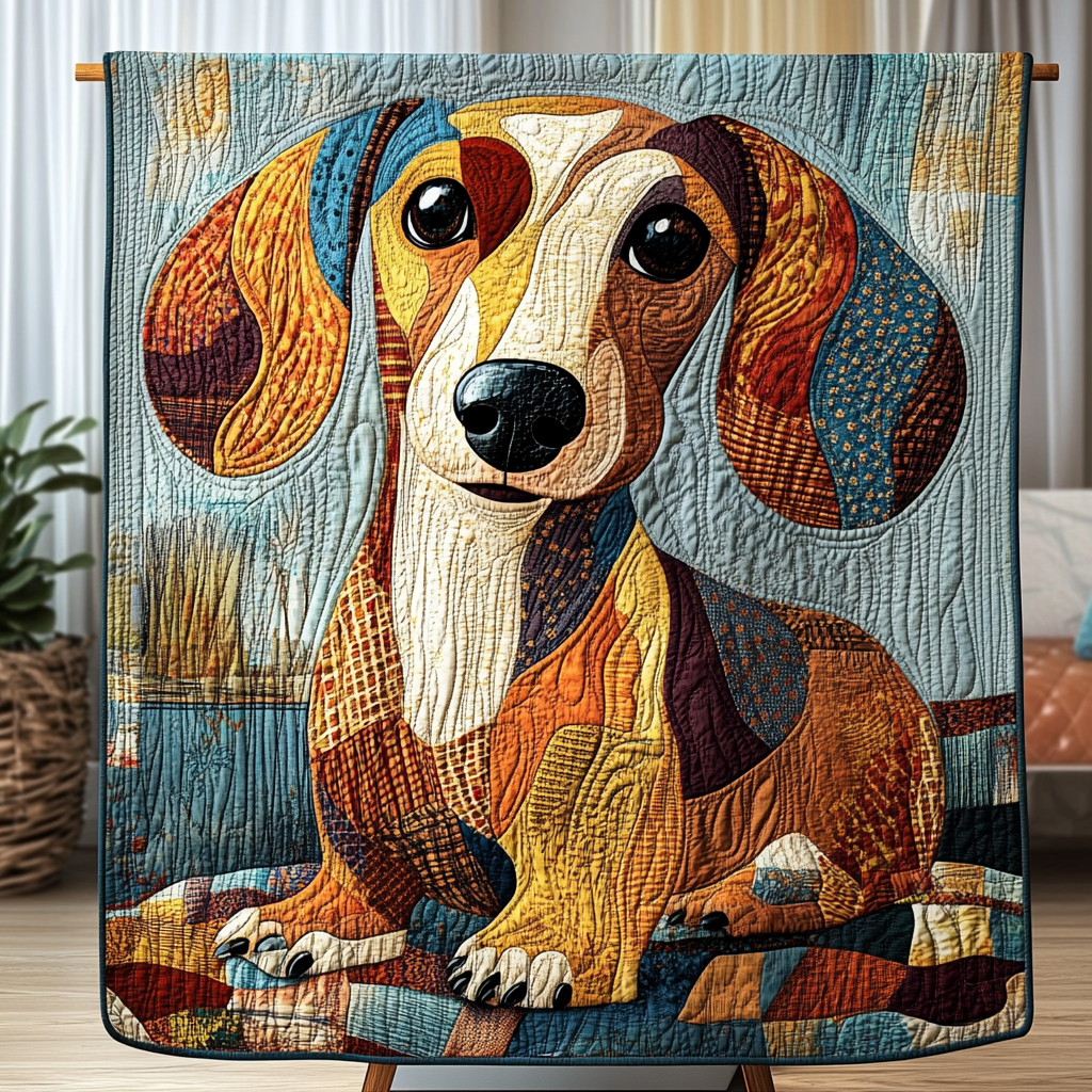Cute Canine Quilted Blanket Cute Throw Blanket Weiner Dog Gifts Christmas 