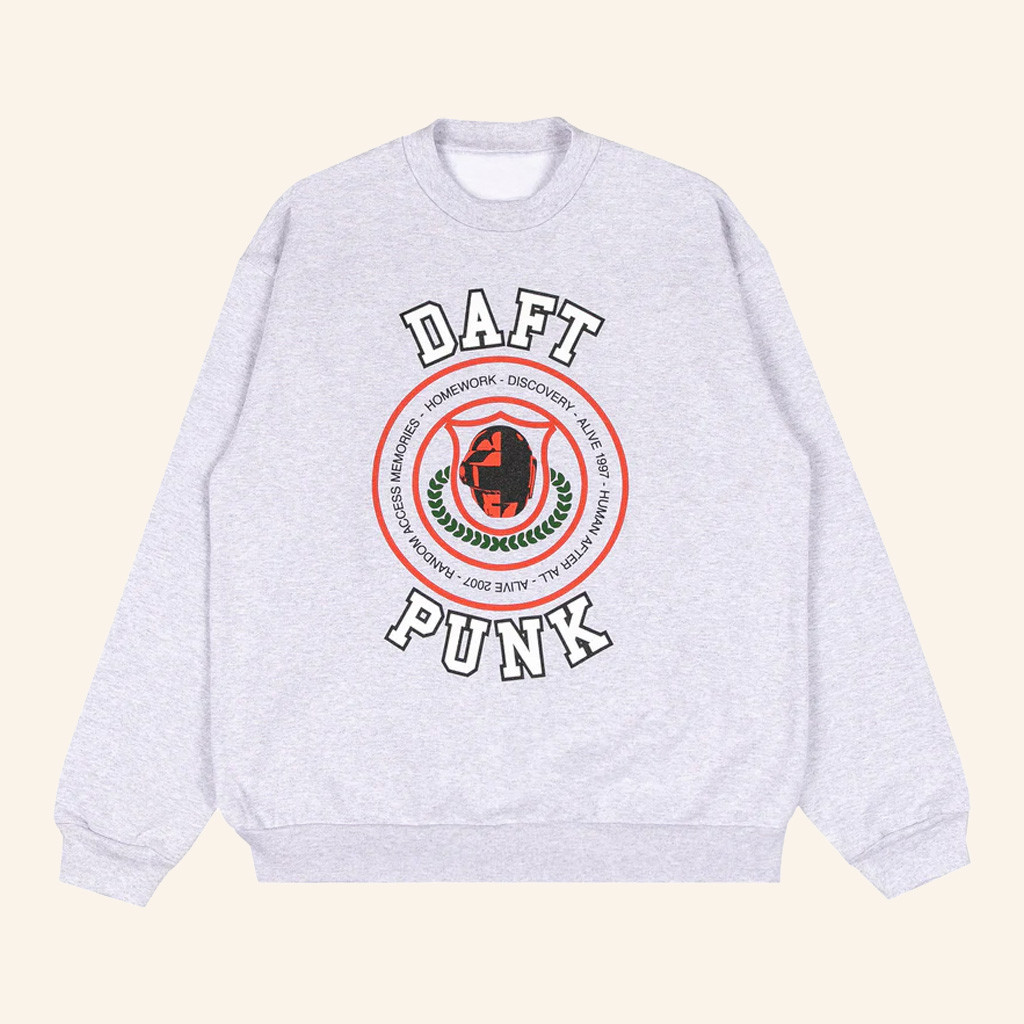 Daft Punk Merch Da Funk Collegiate Crewneck Sweatshirt Christmas Gifts For Girlfriend Daft Punk Merch Da Funk Collegiate Crewneck Sweatshirt Christmas Gifts For Girlfriend