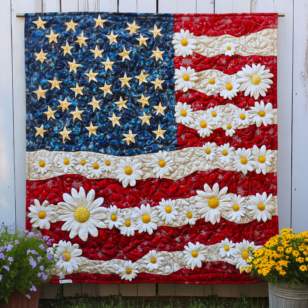 Daisy Banner Quilted Blanket Sofa Throw Blanket Best 4Th Of July Gifts Daisy Banner Quilted Blanket Sofa Throw Blanket Best 4Th Of July Gifts