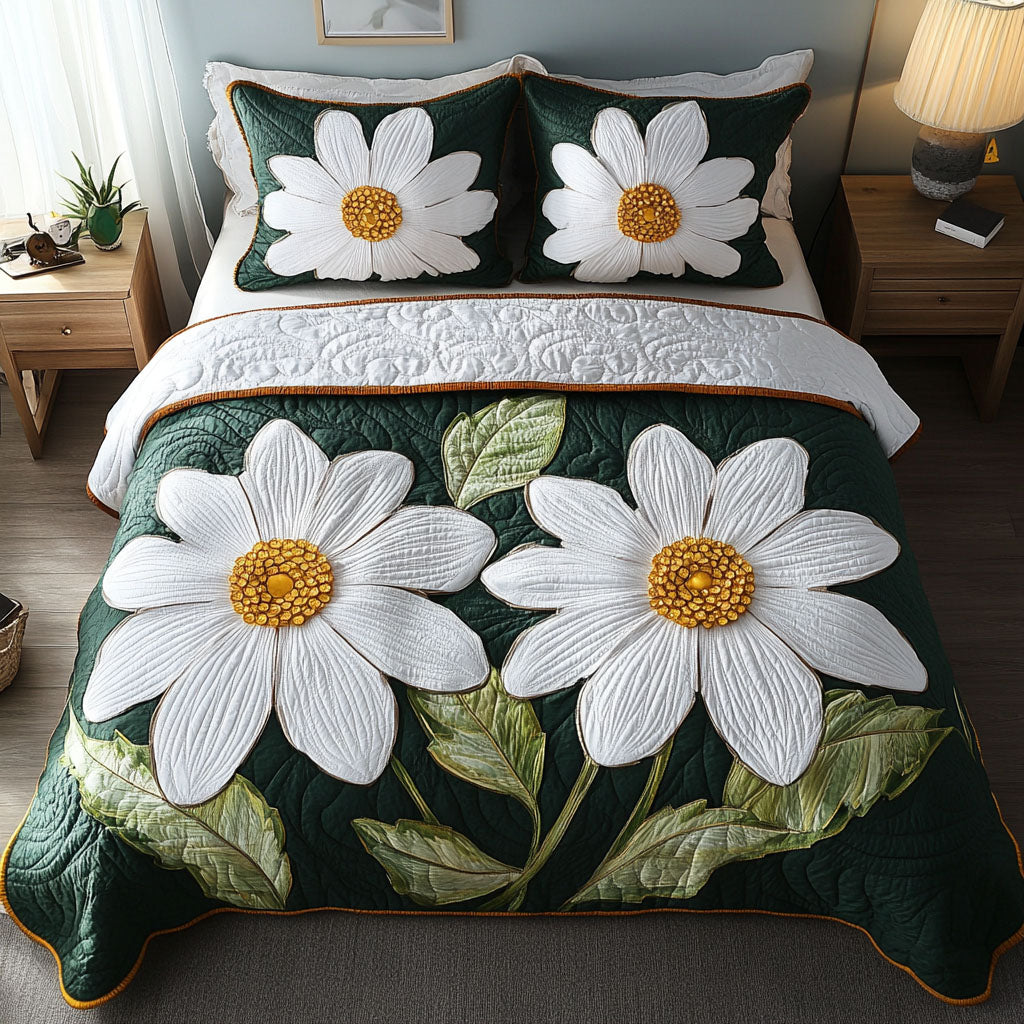 Daisy Charm Quilted Bedding Set Duvet Cover Bedspread Flower Daisy Themed Gifts Daisy Charm Quilted Bedding Set Duvet Cover Bedspread Flower Daisy Themed Gifts