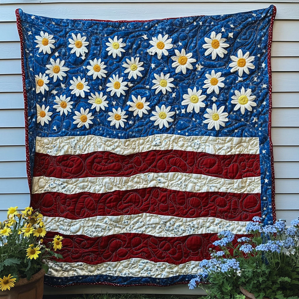 Daisy Freedom Quilted Blanket Sofa Throw Blanket 4Th Of July Hostess Gift Ideas Daisy Freedom Quilted Blanket Sofa Throw Blanket 4Th Of July Hostess Gift Ideas