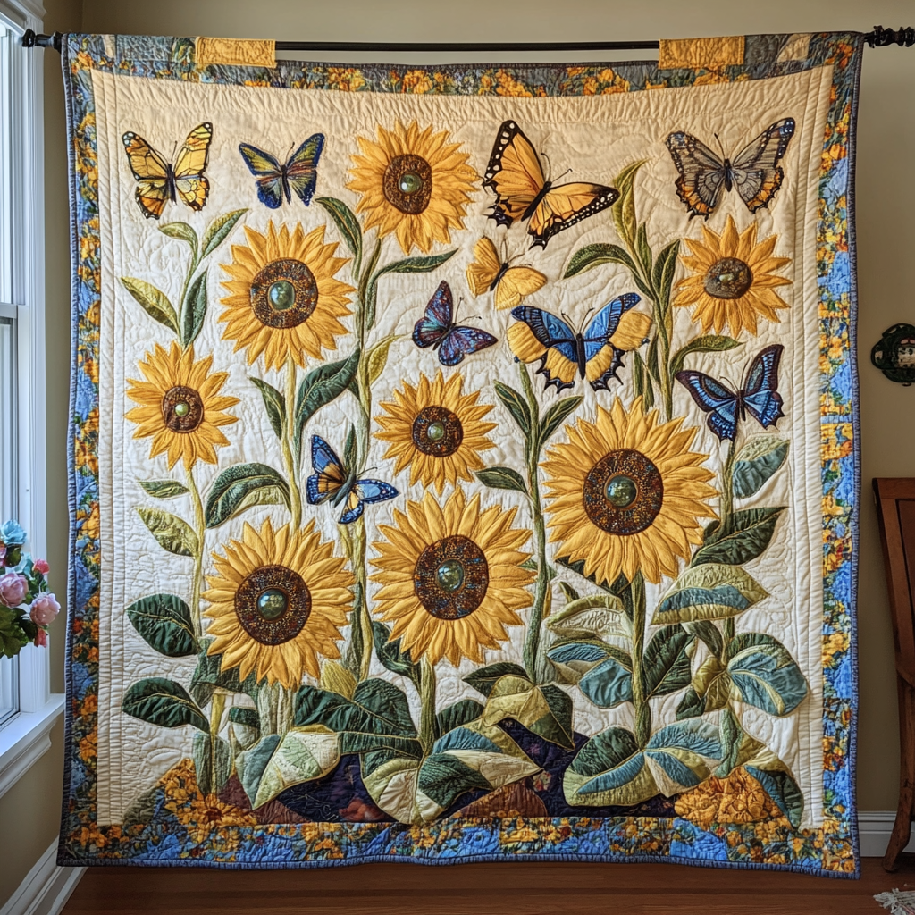 Dancing Breeze Quilted Blanket Cute Colorful Blanket Butterfly Gifts For Adults Dancing Breeze Quilted Blanket Cute Colorful Blanket Butterfly Gifts For Adults