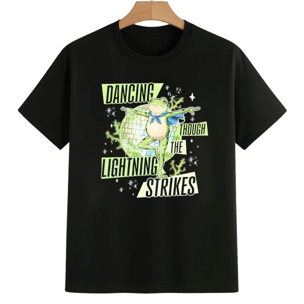 Dancing Through the Lightning Strikes Portland Frog Protest Shirt Anti ICE Frog Merch Dancing Through the Lightning Strikes Portland Frog Protest Shirt Anti ICE Frog Merch