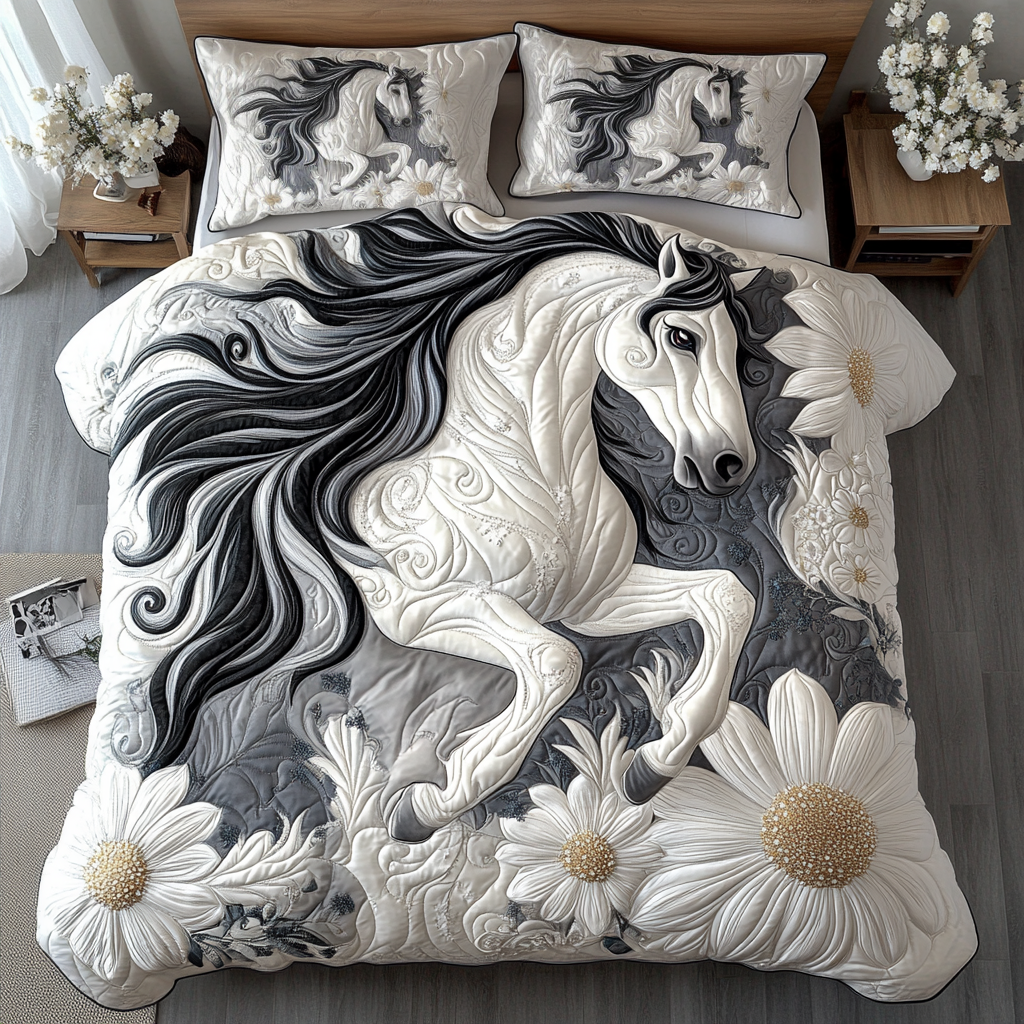 Dandelion Dash Quilted Bedding Set Duvet Cover Bed Sheet Set Memorial Gifts For Horse Lovers Dandelion Dash Quilted Bedding Set Duvet Cover Bed Sheet Set Memorial Gifts For Horse Lovers