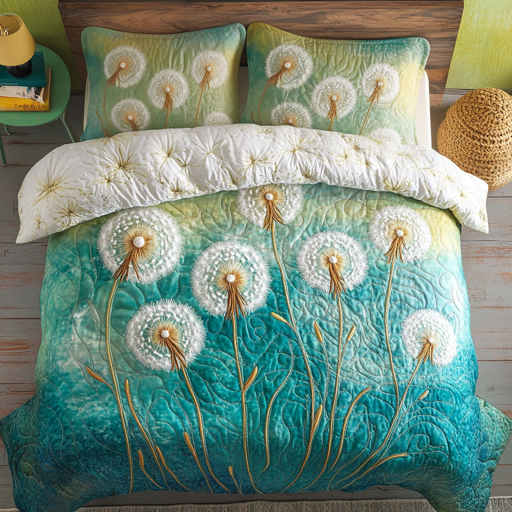 Dandelion Drift Quilted Bedding Set Duvet Cover Merch Gifts For Daisy Lovers Dandelion Drift Quilted Bedding Set Duvet Cover Merch Gifts For Daisy Lovers