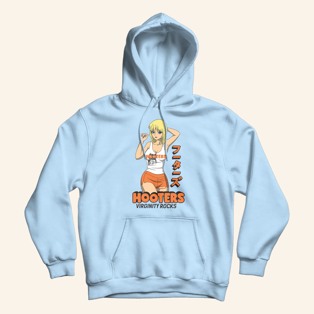Danny Duncan Merch Anime Hooters Girl Light Blue Hoodie Christmas Gifts For Girlfriend Danny Duncan Merch Anime Hooters Girl Light Blue Hoodie Christmas Gifts For Girlfriend