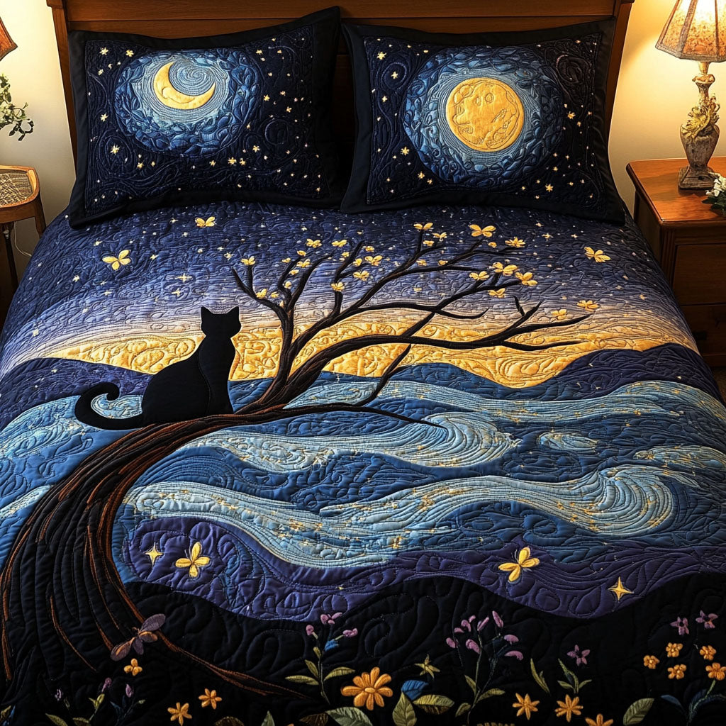 Dark Sky Dreamer Quilted Bedding Set Duvet Cover Bedspreads Awesome Cat Gifts Dark Sky Dreamer Quilted Bedding Set Duvet Cover Bedspreads Awesome Cat Gifts