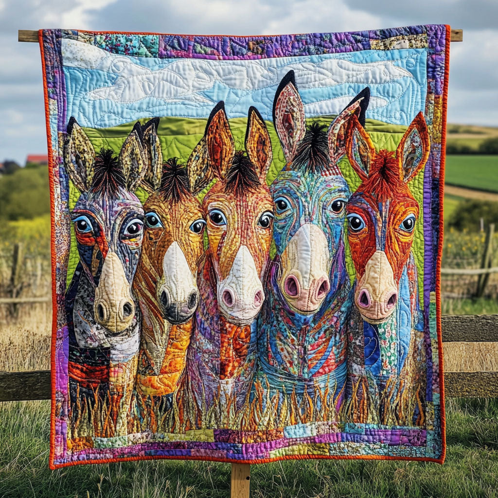 Dashing Donkeys Quilted Blanket Cute Colorful Blanket Highland Cow Stuff Gifts Dashing Donkeys Quilted Blanket Cute Colorful Blanket Highland Cow Stuff Gifts