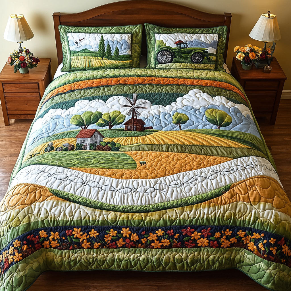 Day in the Country Quilted Bedding Set Duvet Cover Bedspread Tractor Farmer Christmas Gifts Day in the Country Quilted Bedding Set Duvet Cover Bedspread Tractor Farmer Christmas Gifts
