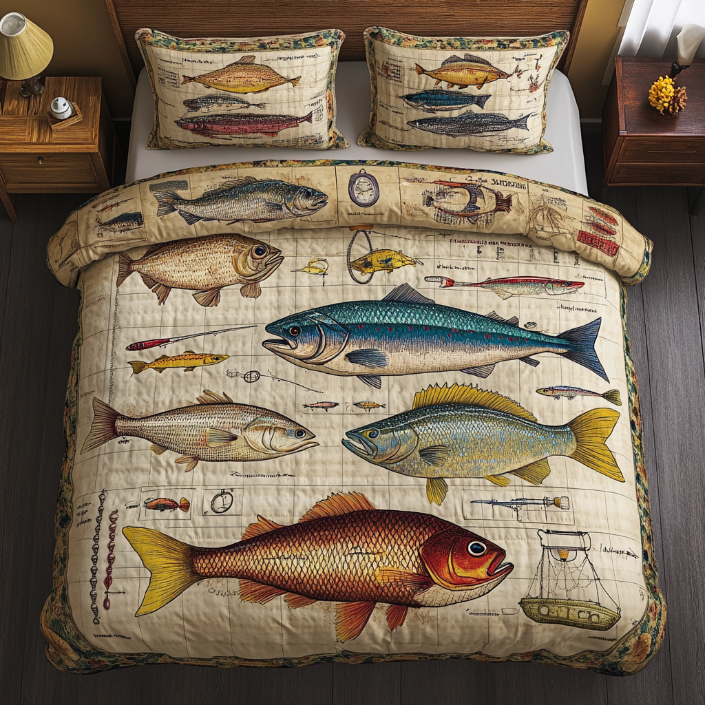 Deep Dive Quilted Bedding Set Duvet Cover Bedspread Fishing Christmas Gifts Deep Dive Quilted Bedding Set Duvet Cover Bedspread Fishing Christmas Gifts