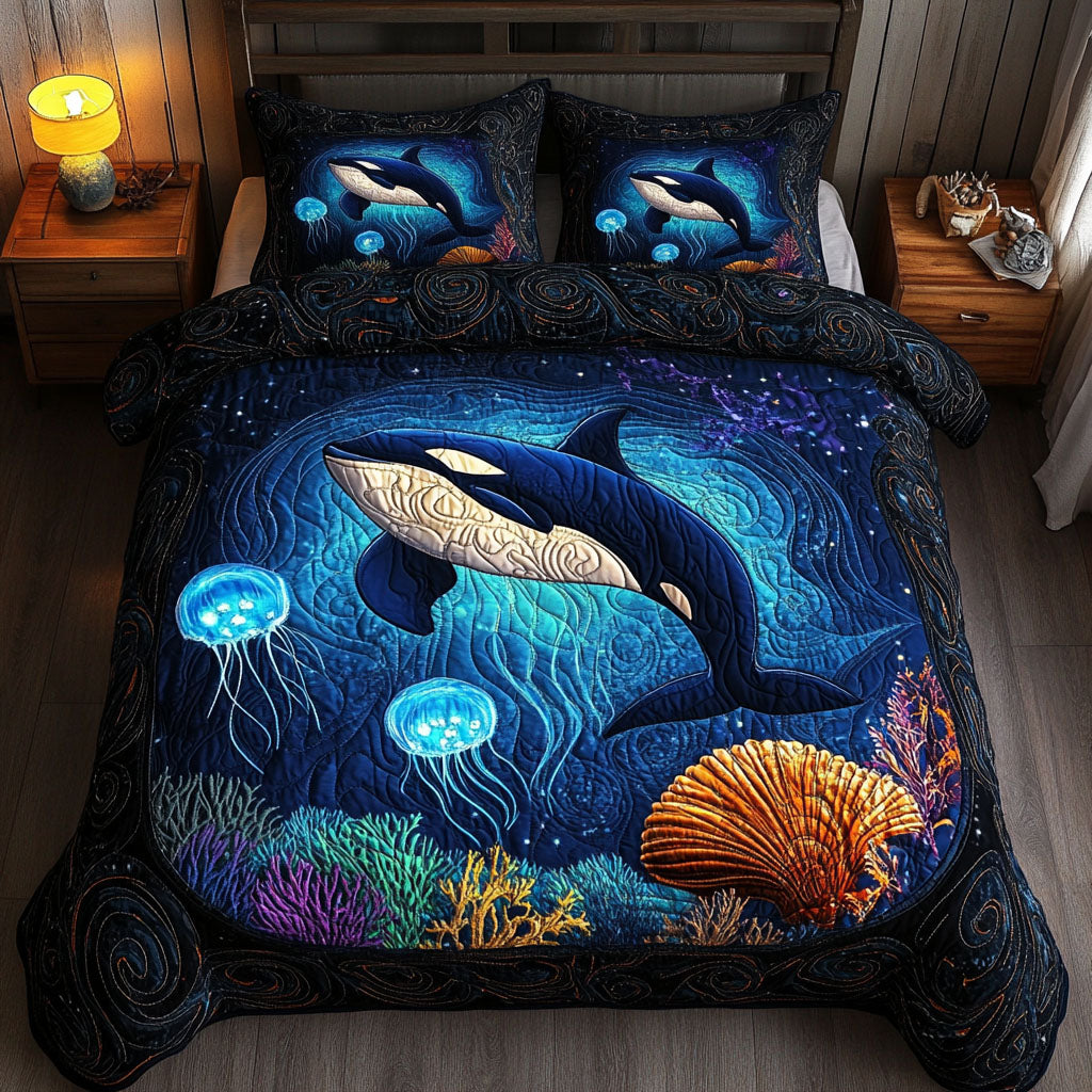 Deep Sea Empress Quilted Bedding Set Duvet Cover Bedspreads Whale Gifts For Son Deep Sea Empress Quilted Bedding Set Duvet Cover Bedspreads Whale Gifts For Son