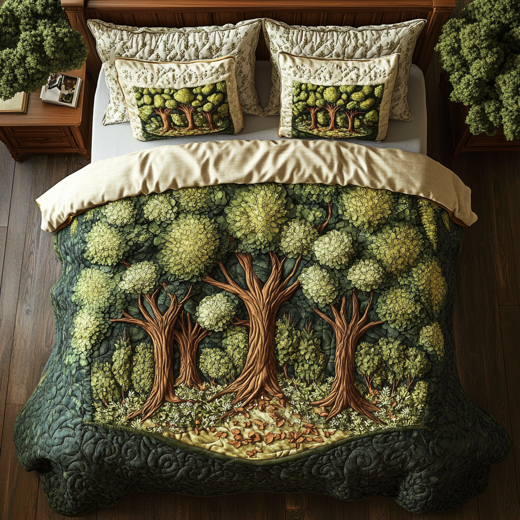Deep Woods Quilted Bedding Set Duvet Cover Bed Sheet Set Funny Secret Santa Gifts For Him