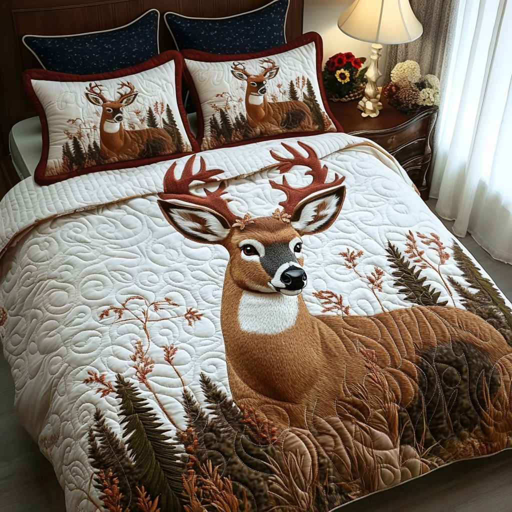Deer Glory Quilted Bedding Set Duvet Cover Bedspread Deer Hunters Gifts For Son Deer Glory Quilted Bedding Set Duvet Cover Bedspread Deer Hunters Gifts For Son
