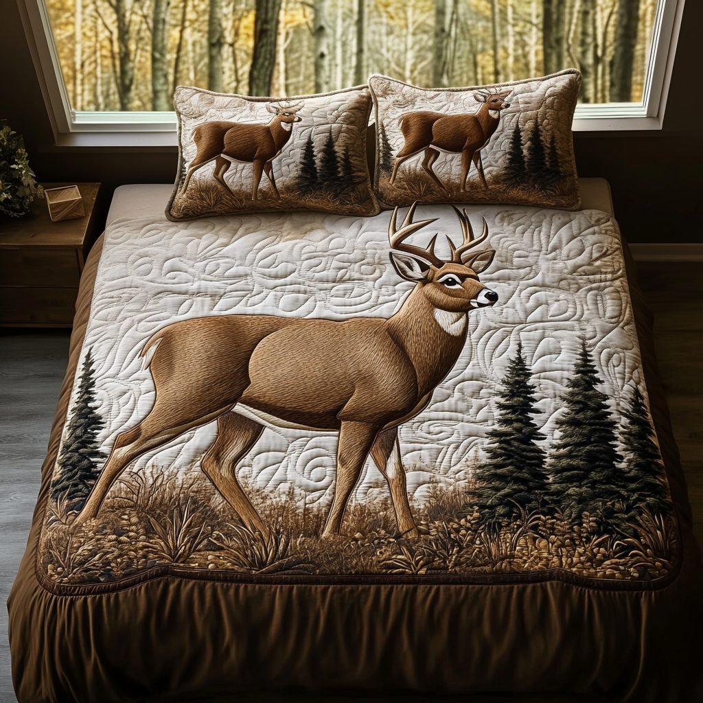 Deer Path Quilted Bedding Set Duvet Cover Bedspread Deer Hunters Gifts For Dad Deer Path Quilted Bedding Set Duvet Cover Bedspread Deer Hunters Gifts For Dad
