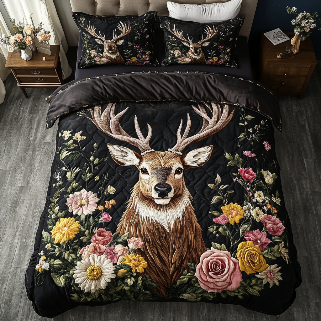 Deer Tracks Quilted Bedding Set Duvet Cover Bedspread Top Gifts For Deer Hunters Deer Tracks Quilted Bedding Set Duvet Cover Bedspread Top Gifts For Deer Hunters