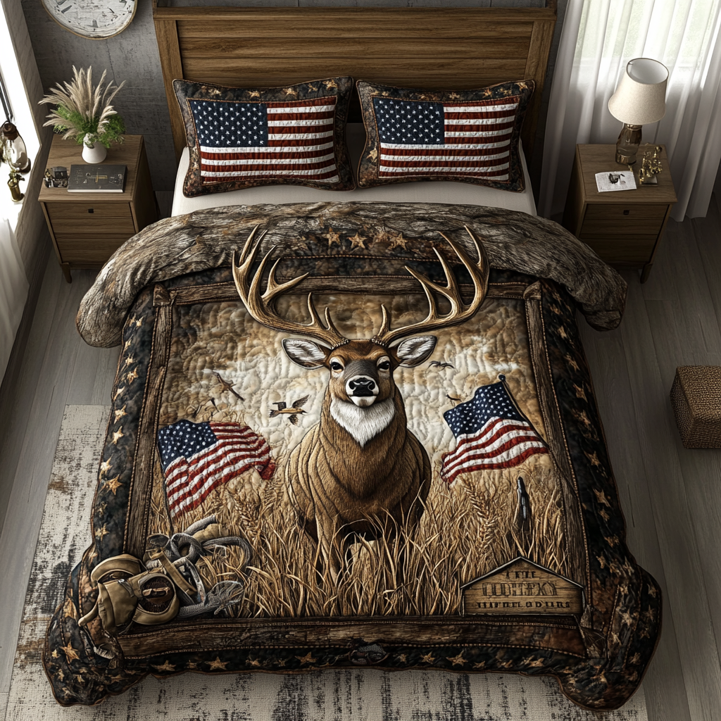 Deer Trail Quilted Bedding Set Duvet Cover Bedspreads Gift For Deers Hunters Men Deer Trail Quilted Bedding Set Duvet Cover Bedspreads Gift For Deers Hunters Men