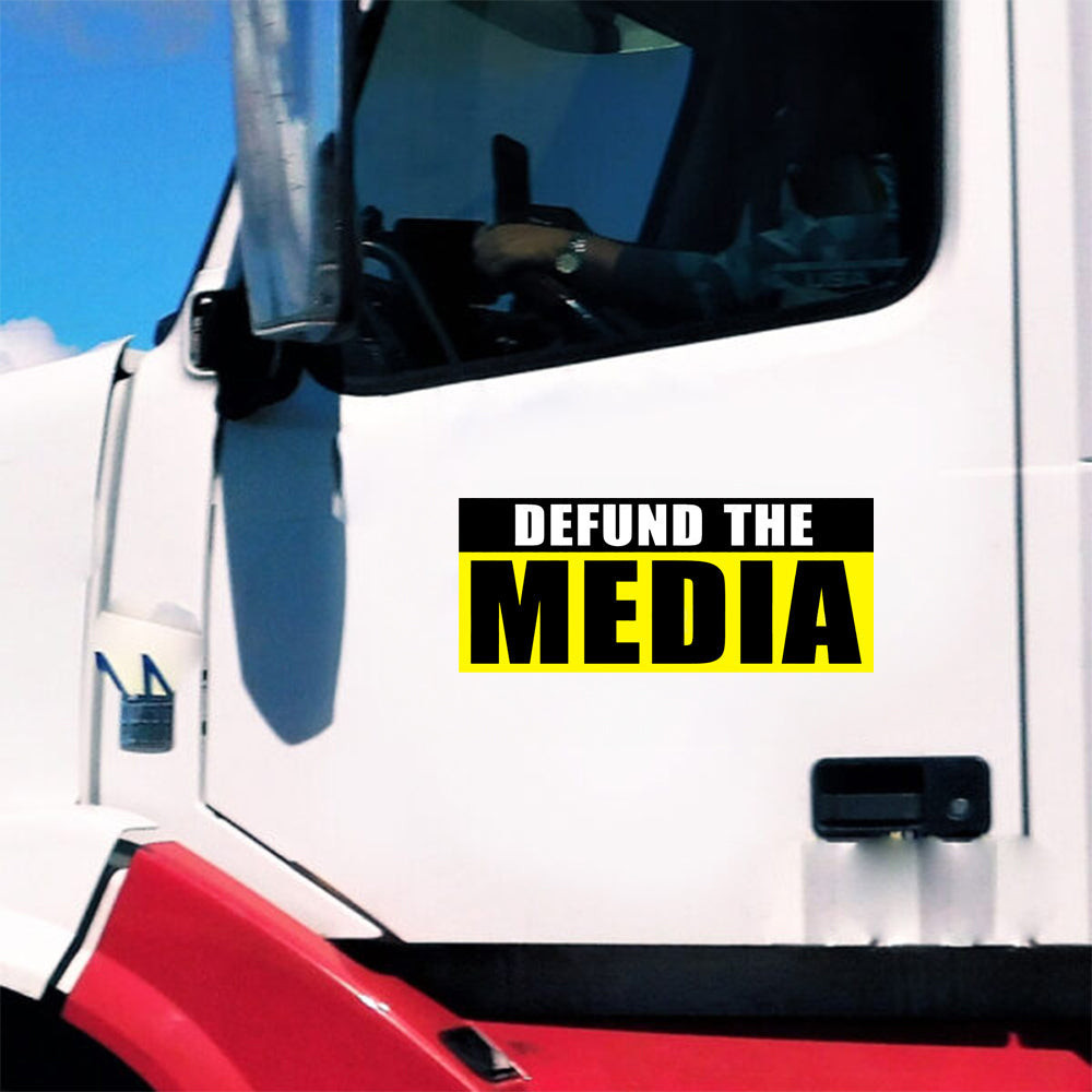 Defund The Media Car Stickers Republican Right Wing Car Decal Political Merchandise
