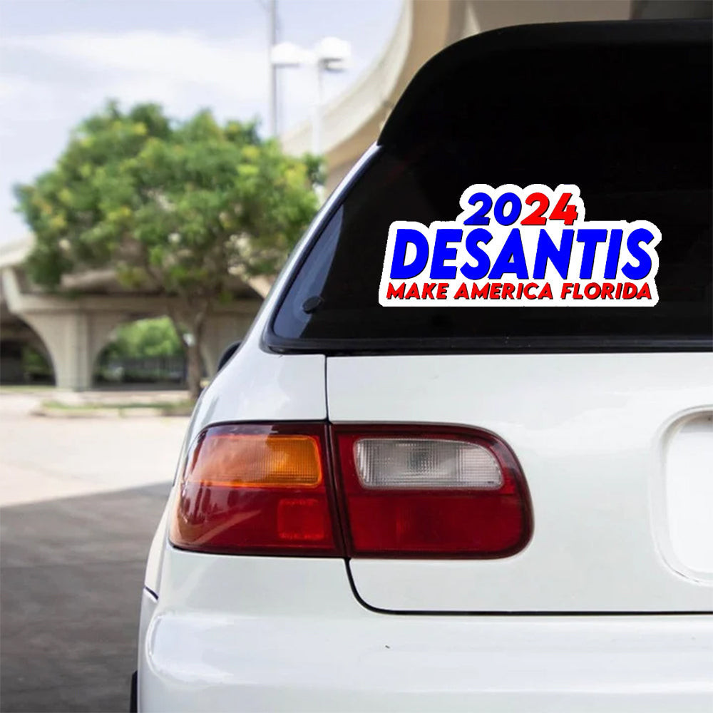 Desantis 2024 Make America Florida Car Stickers Ron Desantis For President Car Decal Patriotic