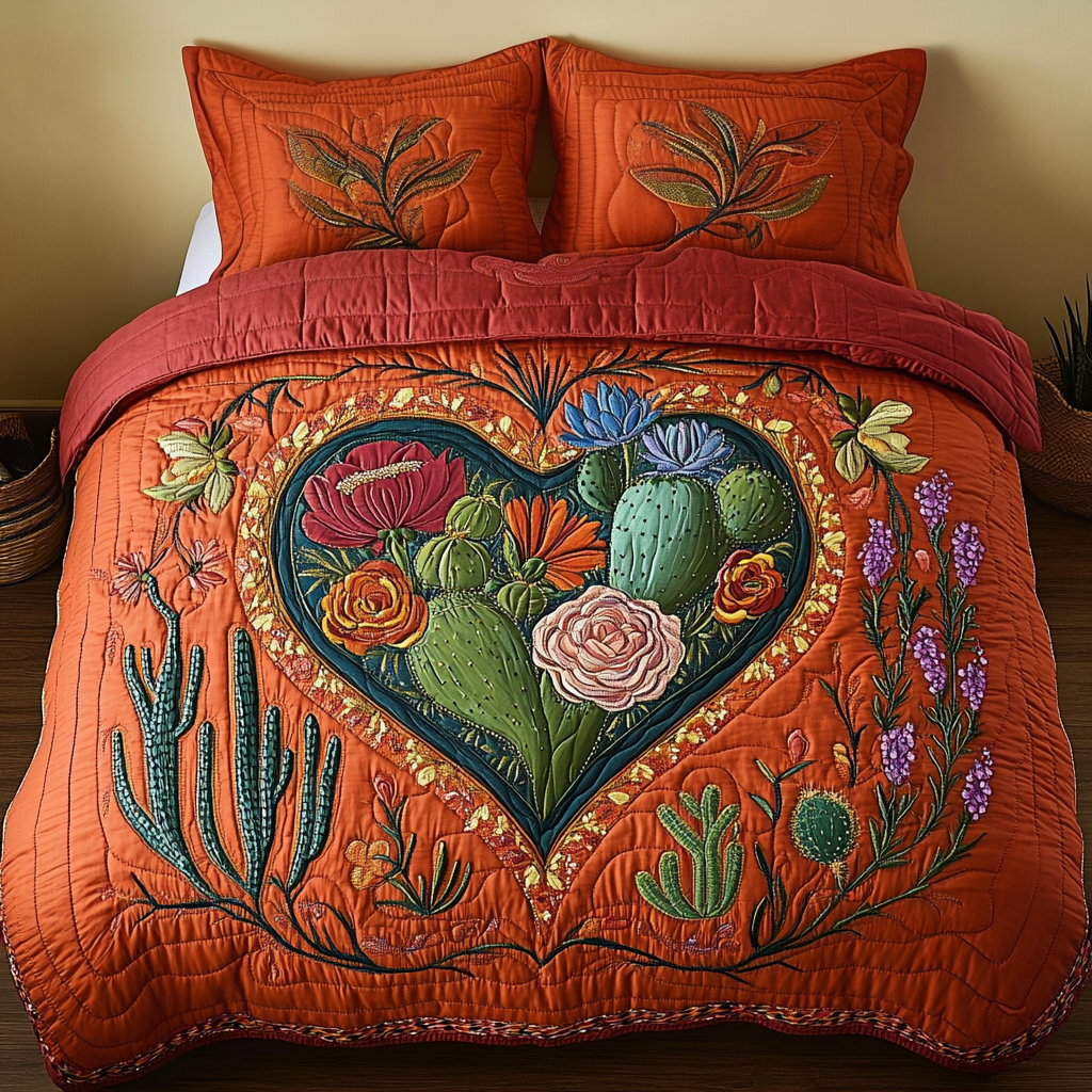 Desert Bloom Quilted Bedding Set Duvet Cover Bed Sheet Set Awesome Gifts For Cactus Lovers Desert Bloom Quilted Bedding Set Duvet Cover Bed Sheet Set Awesome Gifts For Cactus Lovers